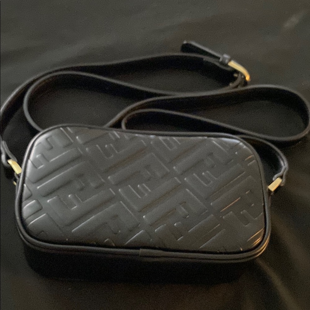 Black Embossed Crossbody Bag